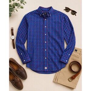 Vineyard Vines Murray Shirt Mens L Blue Plaid Button Down Long Sleeve Cotton